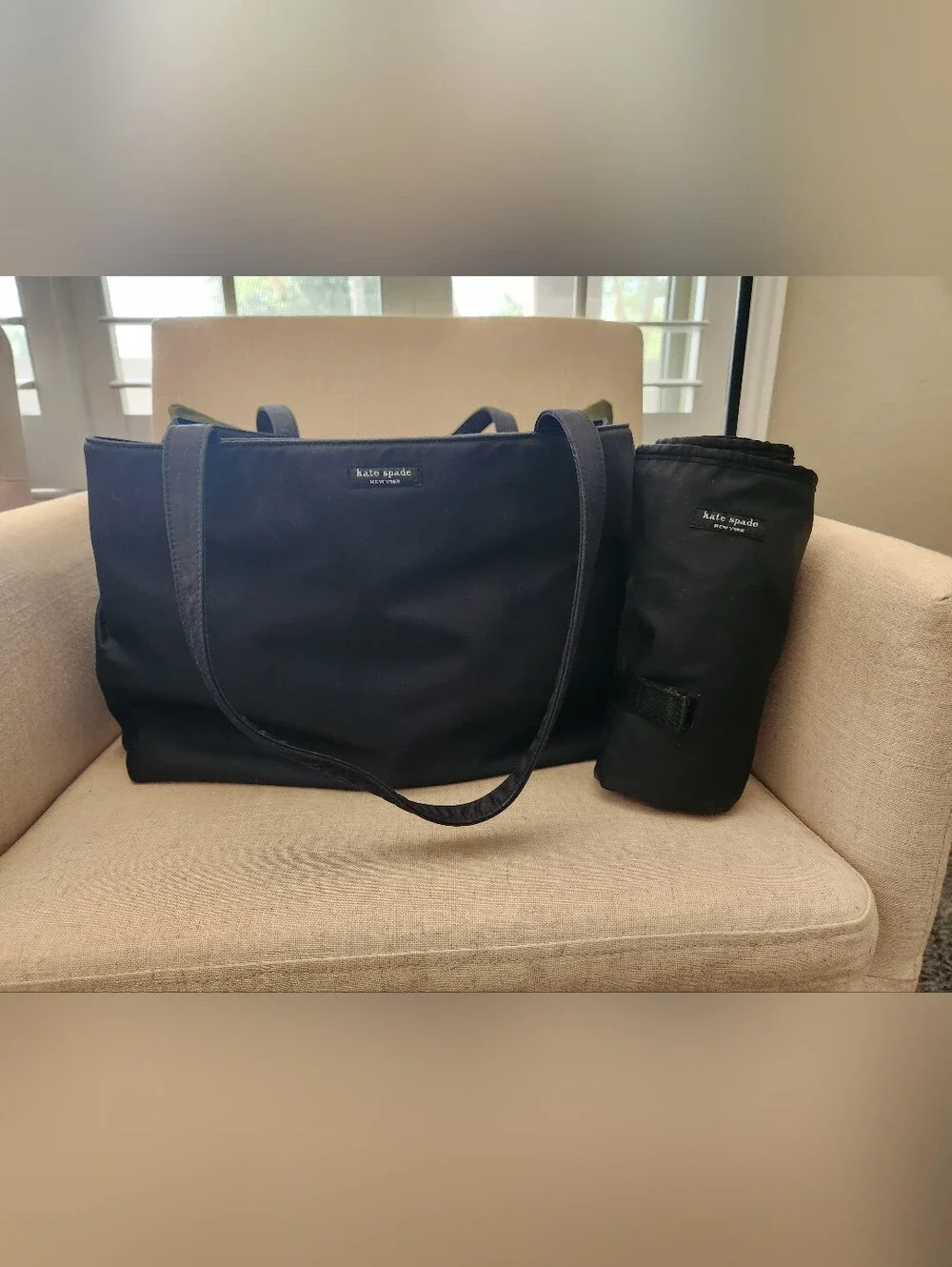 Kate Spade Black Nylon Diaper Bag